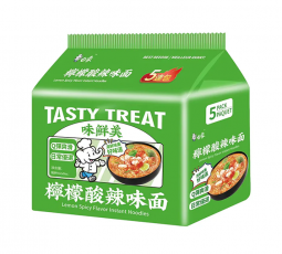 Baixiang Tasty Treat Instant Noodles Lemon Spicy 5-Pack 440g