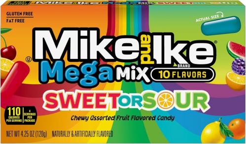 Mike and Ike Mega Mix Sweet or Sour 120g x 12st