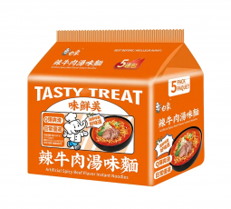 Baixiang Tasty Treat Instant Noodles Spicy Beef 5-Pack 430g