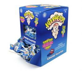 Warheads Blue Raspberry Bubblegum Pops 19g x 100st
