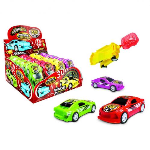 Johny Bee Car Whistle & Lollipop 10g x 24st