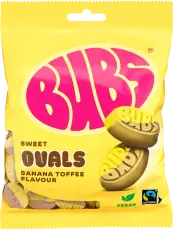 Bubs Banana Toffee Ovals 90g x 12st godis grossist