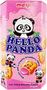 Meiji Hello Panda Creamy Strawberry Filling 50g x 10st godis grossist