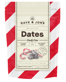 Dave & Jons Dadlar Candy Cane 125g x 16st godis grossist