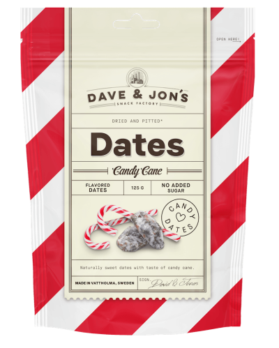 Dave & Jons Dadlar Candy Cane 125g x 16st