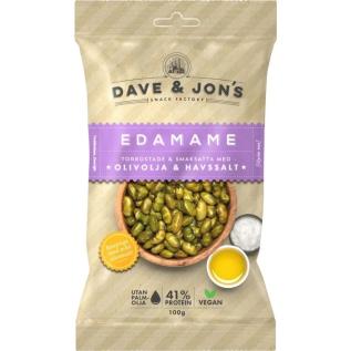 Dave & Jons Rostade Edamame Olivolja & Havssalt 100g x 16st godis grossist