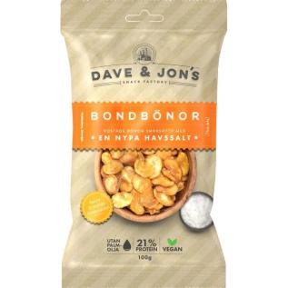 Dave & Jons Rostade Bondb&ouml;nor Havssalt 100g x 16st godis grossist