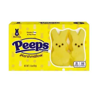 Peeps Marshmallow Bunnies Yellow 4-pack 42g x 24st godis grossist