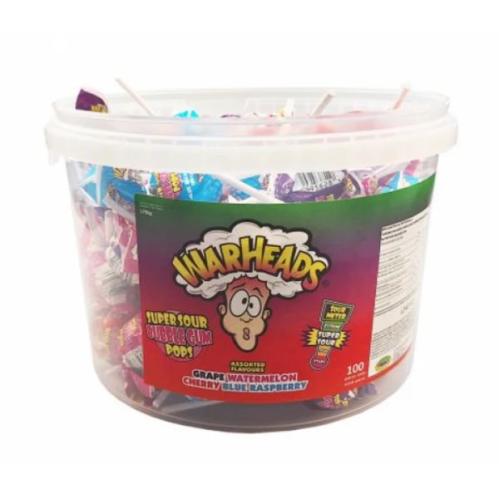 Warheads Super Sour Bubblegum Pops 19g x 100st