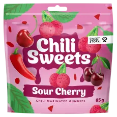 Sweet Story Chili Sweets Sour Cherry 85g x 14st godis grossist