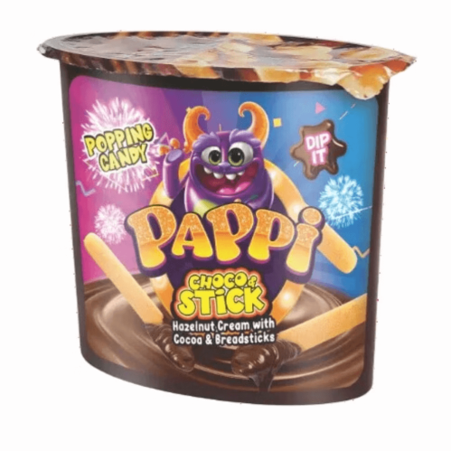 Pappi Choco & Sticks med poppande godis 55g x 24st