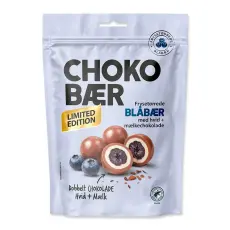 Chokob&aelig;r Bl&aring;b&auml;r med vit- och mj&ouml;lkchoklad 80g x 10st godis grossist