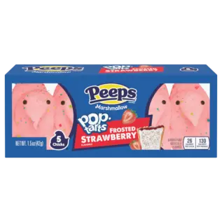 Peeps Marshmallow Chicks Pop-Tarts Frosted Strawberry 4-pack 42g x 24st godis grossist