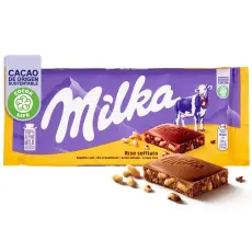 Milka Mj&ouml;lkchokladkaka Crispy Rice 90g x 21st godis grossist