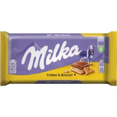Milka Mj&ouml;lkchokladkaka Creme & Biscuit 100g x 18st godis grossist