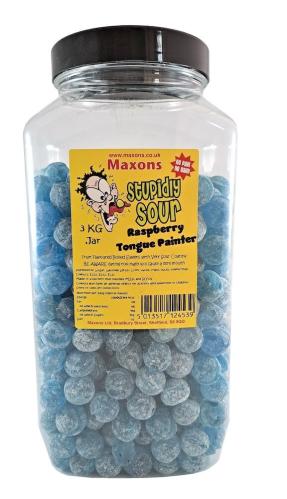 Maxons Stupidly Sour Jar Raspberry Tongue Painter 3kg