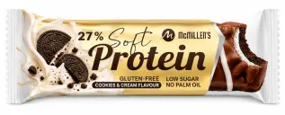 McMillens Soft Protein Bar Cookies & Cream 42,9g x 18st godis grossist