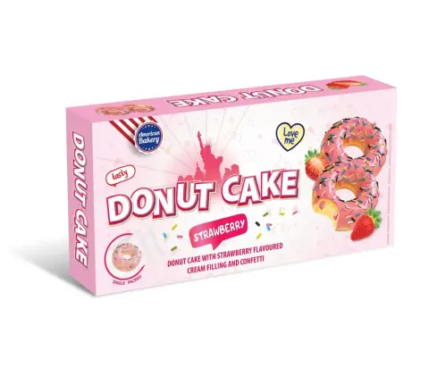 American Bakery Donut Cake Strawberry 135g x 24st