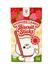 Tokimeki Biscuit Stick Popping Candy Strawberry 40g godis grossist