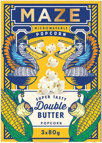 MAZE Popcorn Double Butter 3-pack 240g x 16st