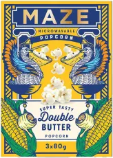 MAZE Popcorn Double Butter 3-pack 240g x 16st