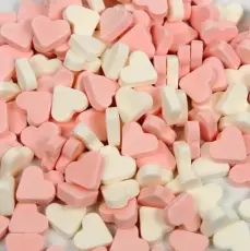 Mini Frukthjärtan Rosa & Vit 1kg
