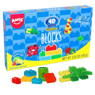 Amos 4D Gummy Blocks 100g x 12st