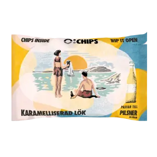 &Ouml;-Chips Pilsner - Karamelliserad L&ouml;k 50g x 24st godis grossist