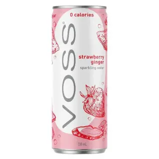 Voss Kolsyrat Vatten Strawberry Ginger 330ml x 10st godis grossist