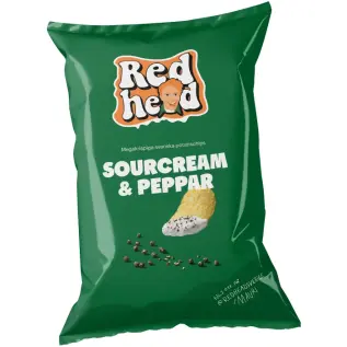 Redhead Chips Sourcream & Peppar 150g x 10st godis grossist