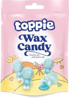 Toppie Wax Candy Astronaut Bl&aring;b&auml;r 40g x 12st godis grossist