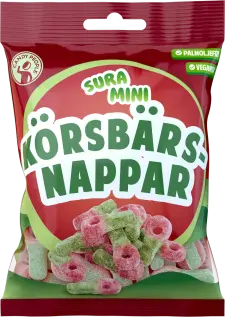 Sura Mini K&ouml;rsb&auml;rsnappar 70g x 18st godis grossist