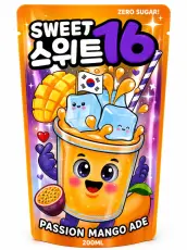 Sweet 16 Passion Mango Ade Zero Sugar 200ml x 10st godis grossist