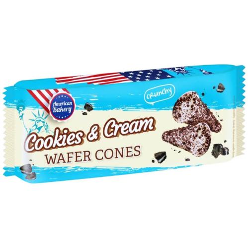 American Bakery Cookies & Cream Cones 112g x 24st