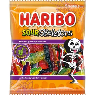 Haribo Sour Skeletons 140g x 12st godis grossist