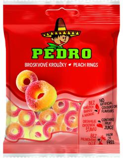Pedro Peach Rings 80g x 20st godis grossist