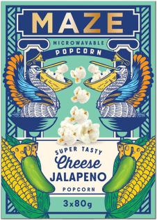 MAZE Popcorn Cheesy Jalapeno 3-pack 240g x 16st godis grossist