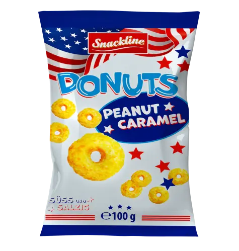 Snackline Donut Rings Caramel-Peanut 100g x 25st