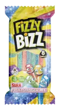 Fizzy Bizz Sura Fruktst&auml;nger Mix 80g x 48st godis grossist