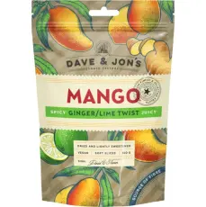 Dave & Jons Torkad Mango Spicy Ginger Lime Twist 100g x 16st godis grossist