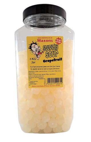 Maxons Stupidly Sour Jar Grapefruit 3kg