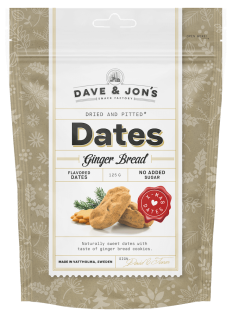 Dave & Jons Dadlar Ginger Bread 125g x 16st godis grossist