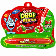 Sour Drop & Pen Jam Jordgubb 55g x 12st godis grossist