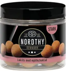 Nordthy Lakrits med mj&ouml;lkchoklad Stark 100g x 8st godis grossist