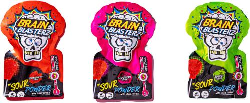 Brain Blasterz Sour Powder and Lollipop godis 10g x 30st