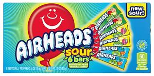 Airheads Sour Bars 6-Pack 94g x 12st godis grossist