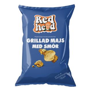 Redhead Chips Grillad Majs med Sm&ouml;r 150g x 10st godis grossist
