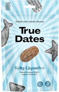 True Dates Salty Liquorice 100g x 12st godis grossist