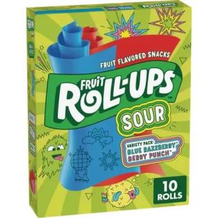 Fruit Roll-Ups Sour Blue Raspberry & Berry Punch 141g x 10st