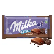 Milka Mj&ouml;lkchokladkaka Oreo Brownie 100g x 22st godis grossist